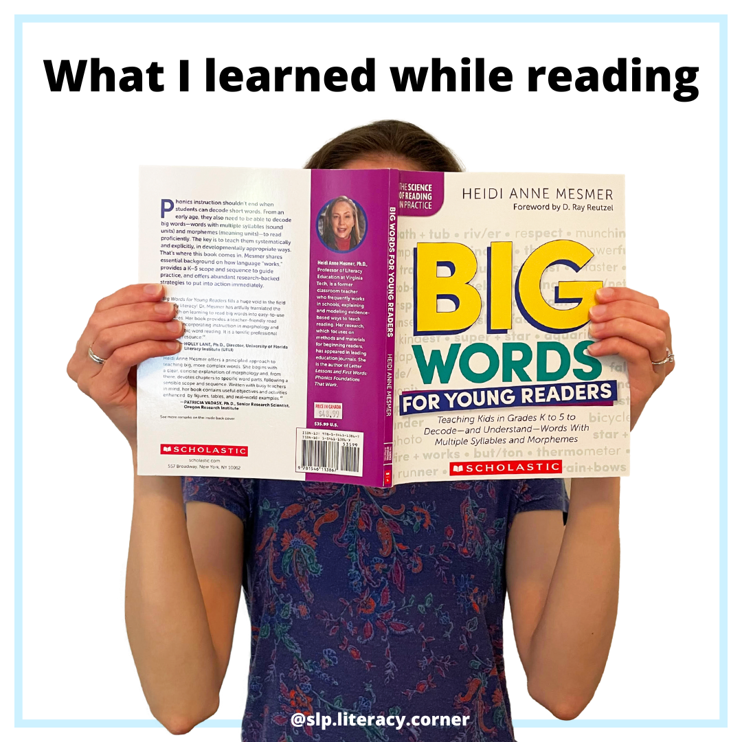 Big Words For Young Readers Book Summary — SLP Literacy Corner